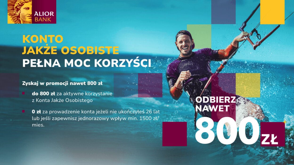 Alior Bank 800 zł za konto Jakże osobiste