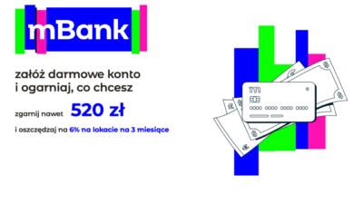 mBank konto dla młodych do 520 zł premii