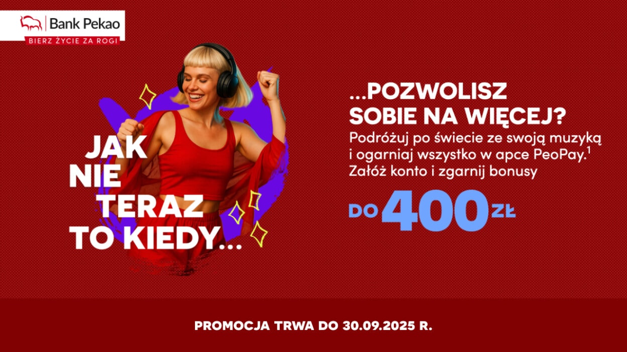 Bank Pekao do 400 zł za konto dla młodych