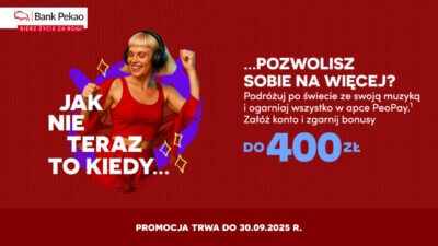 Bank Pekao do 400 zł za konto dla młodych