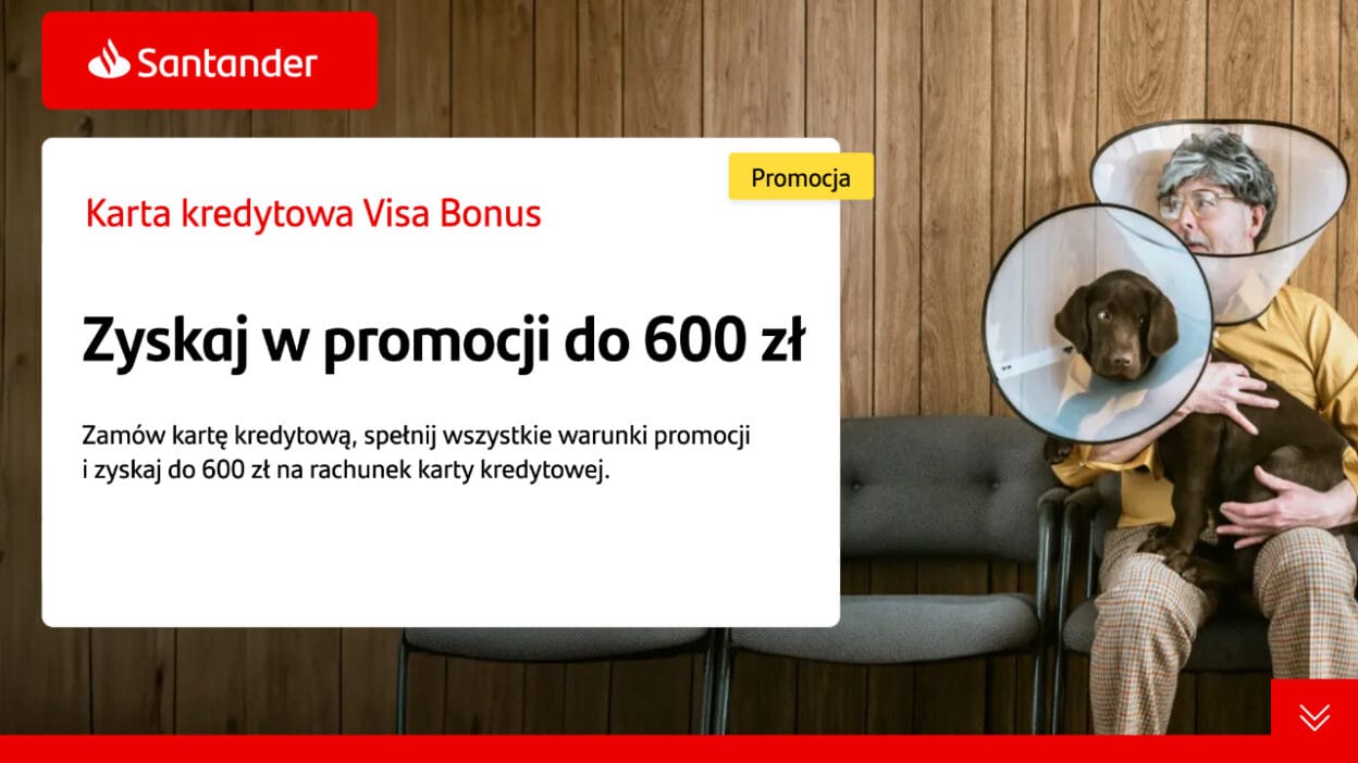 santander karta kredytowa visa bonus 600 zł